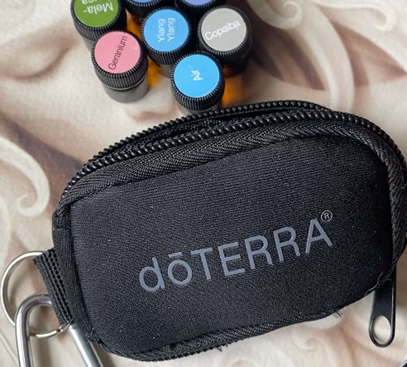 Doterra travel pouch with mini bottles